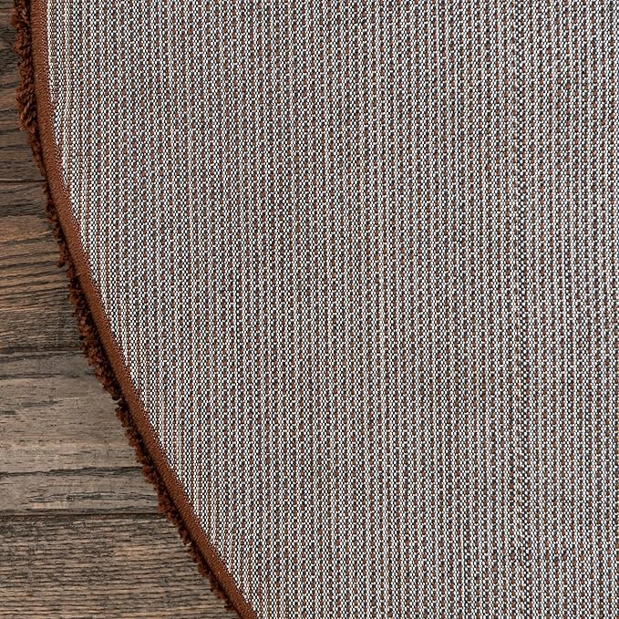Unique Loom Solid Shag Collection Area Rug (3' 3" Round, Chocolate Brown)
