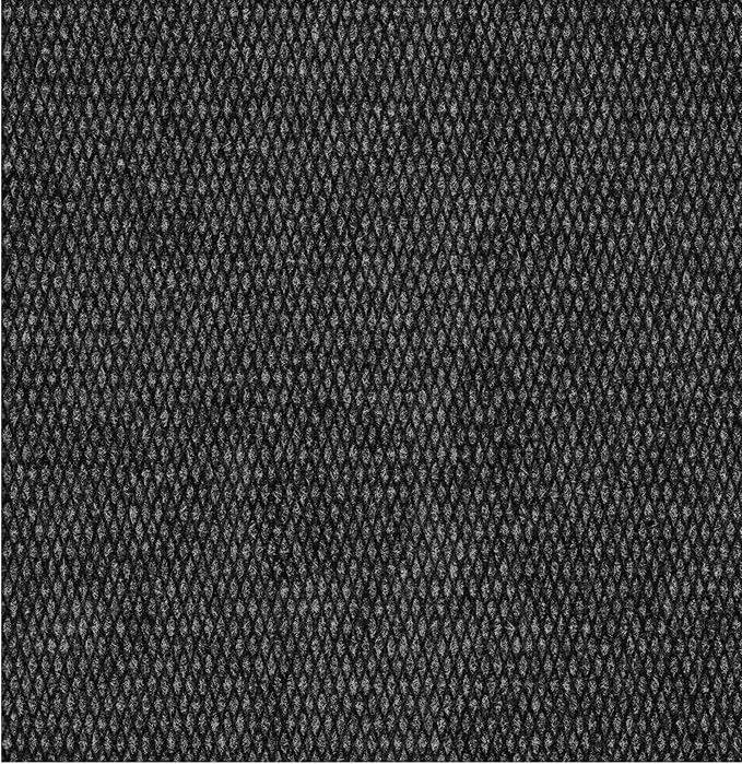 Ottomanson Commercial Scrape Rib Entry Mat – Heavy Duty Ribbed Floor Mat for High Traffic – Non Slip Rubber Back, Waterproof – Indoor Outdoor Use for Offices, Schools, Lobbies, 2' x 34', Black