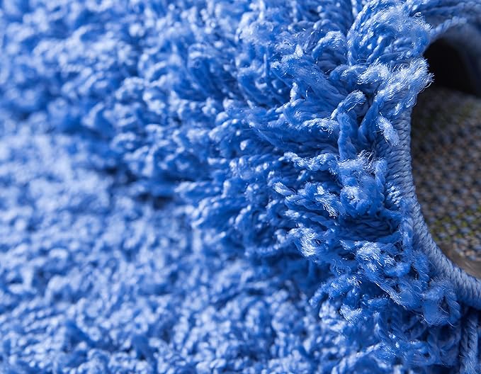 Unique Loom Solid Shag Collection Area Rug (2' 2" x 6' 7" Runner, Periwinkle Blue)