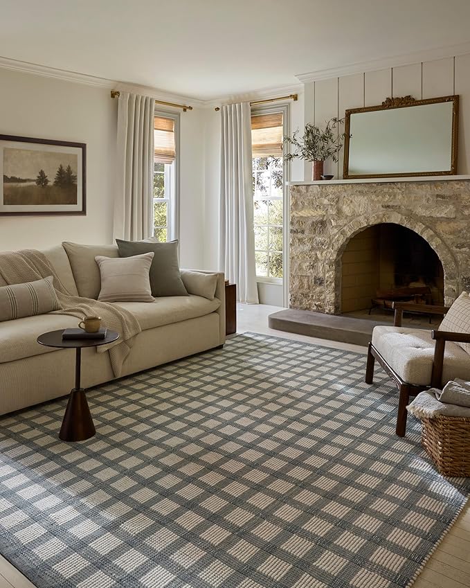 Loloi Magnolia Home by Joanna Gaines Ryder Collection RYD-02 Blue/Ivory 8'-6" x 11'-6" Area Rug