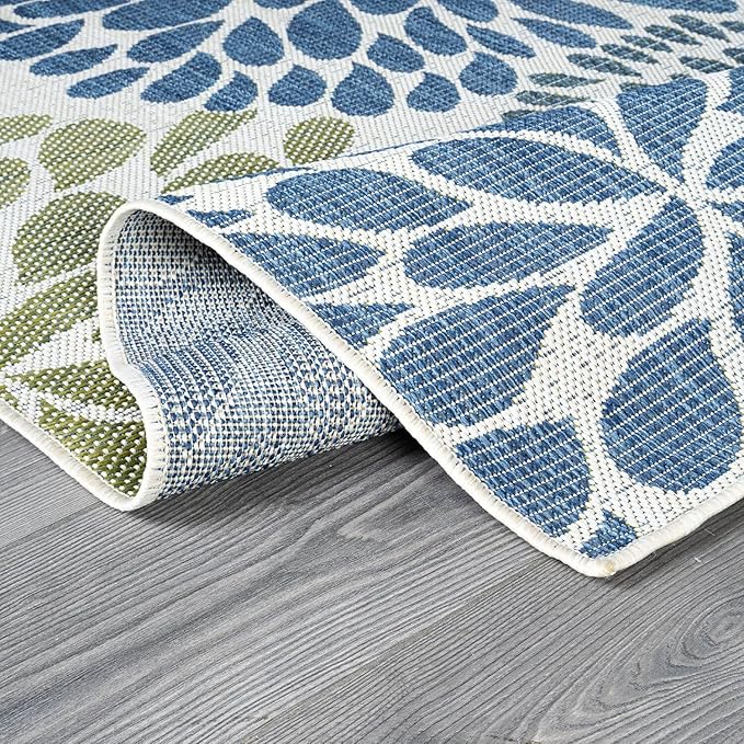 Beverly Rug Outdoor Rug 5x7 Modern Exotic Tropical Leaf Area Rugs for Indoor and Outdoor Patio Deck Porch Garden Water Resistant Washable Outside Carpet (5 x 7 Olive)
