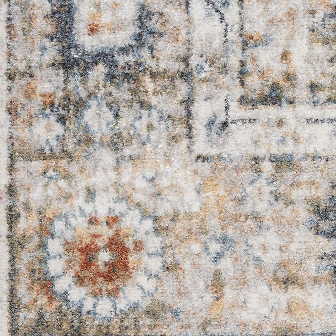 Nourison Home Astra Machine Washable Gold Grey 6'7" x 9' Area Rug - Easy Clean, Non Shedding, Bed Room, Living Room, Dining Room, Kitchen (7' x 9')