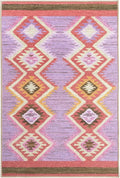 Dash & Albert Rhapsody Spice Machine Washable Rug, 6 X 9 Feet, Red/Purple Graphic Pattern - Premium Luxury Hotel Quality Soft Breathable Hypoallergenic Machine Washable Easy Care All Season