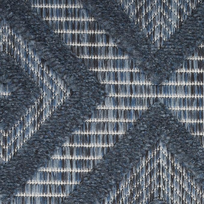 Nourison Home Versatile Navy Blue 6' x 9' Area Rug - Easy Clean, Non Shedding, Bed Room, Living Room, Dining Room, Kitchen (6' x 9')