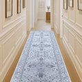 Washable Area Rug. Modern Farmhouse. Vintage. Turkish. Bohemian. Distressed. Oriental. Traditional. Rugs for Living Room. Dining. Bedroom. Office. Entryway. Foyer. (861GG, 2'5" x 13')