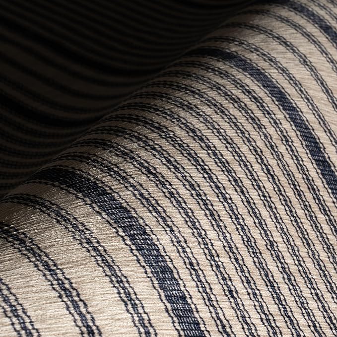 Dash & Albert Axiom Navy Machine Washable Rug, 9.5 X 13.5 Feet, Blue/Ivory Stripe Pattern