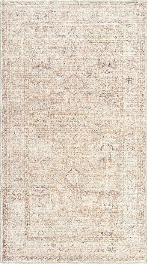 Hauteloom Nakia Living Room, Bedroom Area Rug - Traditional - Beige, Taupe, Ivory - 3'10" x 5'7"