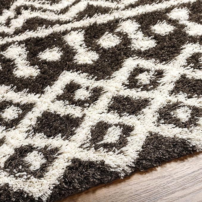 Livabliss Hapsburg Moroccan Shag Area Rug,5'3" x 7'3", Dark Brown