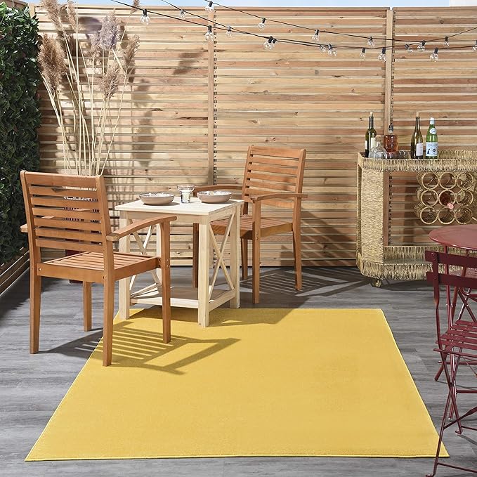 Nourison Home Nourison Essentials Yellow 4' x 6' Area Rug - Easy Clean, Non Shedding, Bed Room, Living Room, Dining Room, Kitchen (4' x 6')