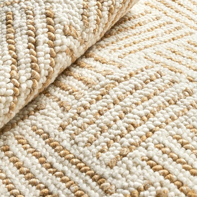 Dash & Albert Layers Ochre Hand Hooked Wool Rug, 8.5 X 11.5 Feet, Yellow/Orange Geometric Pattern - Premium Luxury Hotel Quality Soft Breathable Hypoallergenic Machine Washable Easy Care All Season
