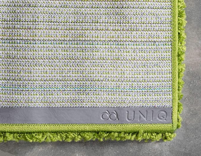 Unique Loom Solid Shag Collection Area Rug (4' 1" x 6' 1" Rectangle, Grass Green)