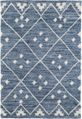 Dash & Albert Kota Indigo Handwoven Wool Rug, 6 X 9 Feet, Blue Geometric Pattern