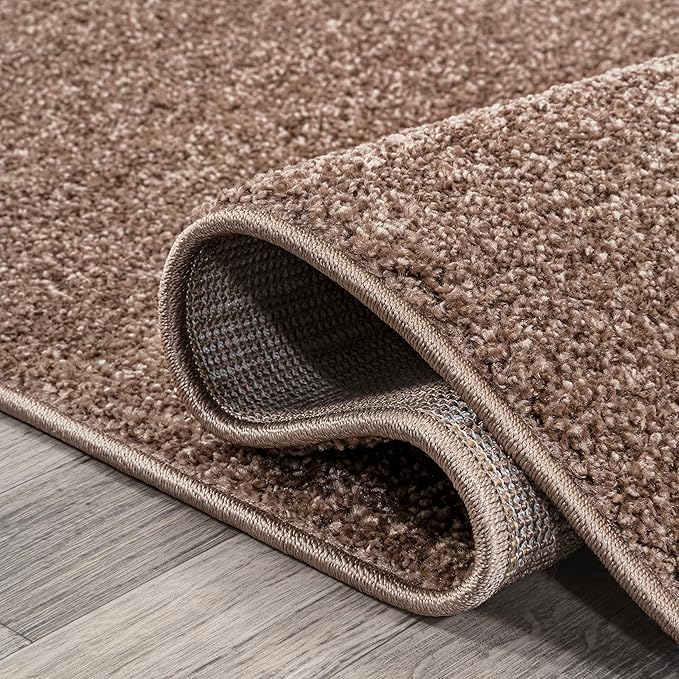 JONATHAN Y Haze Solid Low-Pile Brown 6x9 Oval Indoor Area Rug, Coastal,Bohemian,Minimalist,Classic, Easy-Cleaning for Living Room,Bedroom,Kitchen,Pet Friendly,Non-Shedding (SEU100J-6OV)