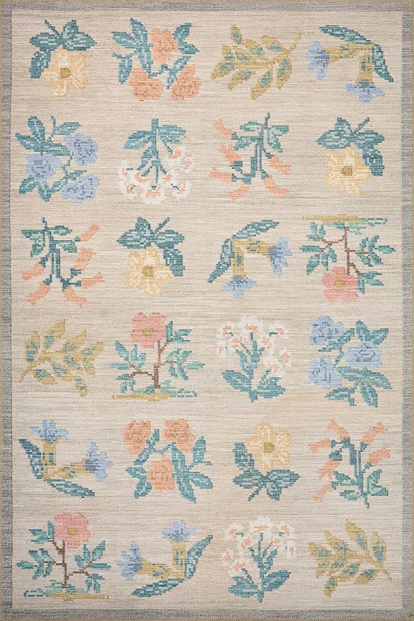 Loloi Rifle Paper Co. Rosa Collection RSA-03 Cream 2'-3" x 3'-9" Accent Rug