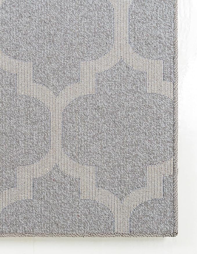 Rugs.com Lattice Collection Rug – 3' x 5' Light Gray Medium Rug Perfect for Entryways, Kitchens, Breakfast Nooks, Accent Pieces