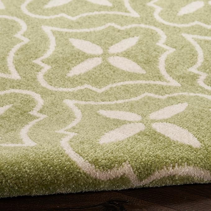 Nourison Home Nourison Essentials Green Ivory 8' x 10' Area Rug - Easy Clean, Non Shedding, Bed Room, Living Room, Dining Room, Kitchen (8' x 10')