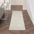 Nourison Home Textured Home Ivory 2'3" x 7'6" Area Rug - Easy Clean, Non Shedding, Bed Room, Living Room, Dining Room, Kitchen (8' Runner)
