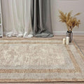 Alfa Rich 7x10 Beige Cream Washable Area Rugs for Living Room Bedroom Kitchen Dining Cotton Rug