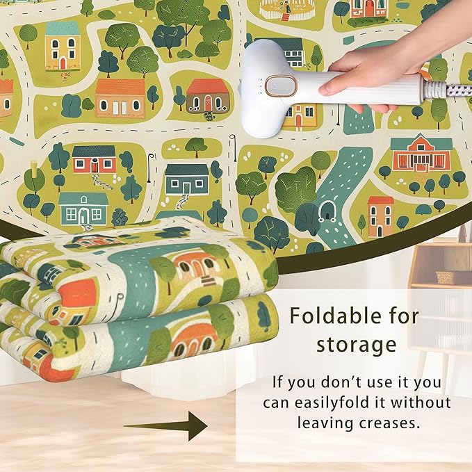 Cute Map Cars Washable 3x5 Area Rugs for Living Room, Thin Low Pile Contemporary Carpet, Non-Slip Base Lightweight Rug