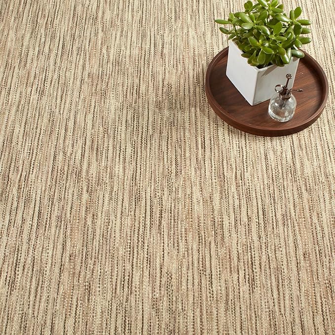 Dash & Albert Clay Natural Machine Washable Rug, 4 X 6 Feet, Natural Stripe Pattern