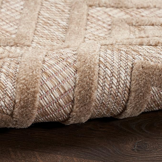 Nourison Home Versatile Natural Beige 4' x 6' Area Rug - Easy Clean, Non Shedding, Bed Room, Living Room, Dining Room, Kitchen (4' x 6')