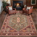Ciicool 3x5 Area Rug,Washable Boho Rugs for Bedroom Non-Slip Indoor Rugs Large Low-Pile Mat Floor Carpet Vintage Rug for Kitchen Living Room Office Dinning Foyer Decor