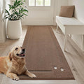 BEQHAUSE Dog Door Mat for Muddy Paws 32"x70" Dirt Trapper Absorbent Doormat Non Slip Entryway Rugs Washable Stain Resistant Welcome Floor Mat Soft Low-Profile for Front Back Door, Brown
