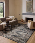 Loloi Amber Lewis Josie Collection JOS-04 Ink/Earth 2'-3" x 3'-9", .13" Pile Height, Low Profile, Machine Washable, Accent Rug