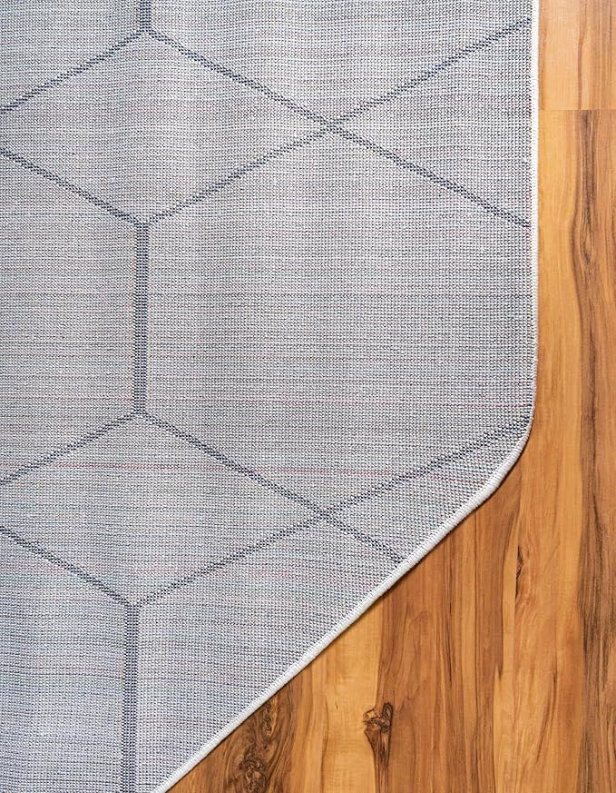 Unique Loom Trellis Frieze Collection Area Rug - Geometric (5' Octagon, Ivory/ Gray)