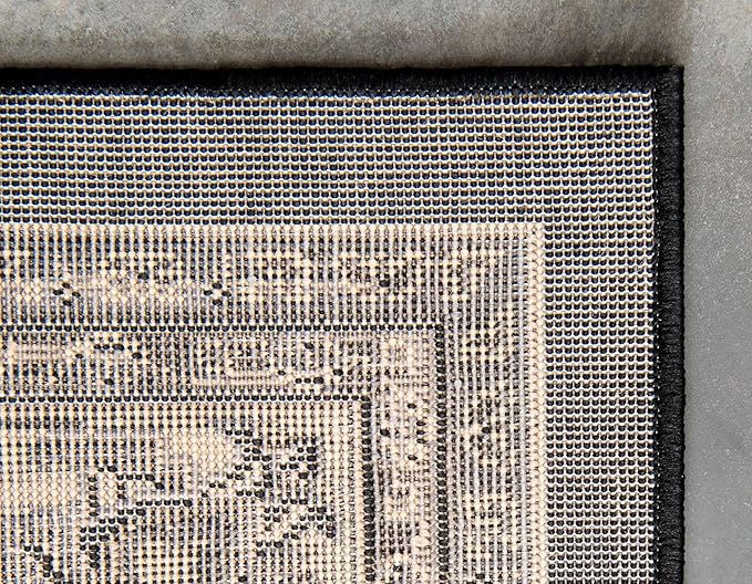 Unique Loom Sialk Hill Collection Area Rug - Washington (5' 3" x 8' Rectangle Black/Gray)