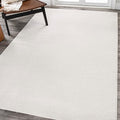Eyely UES100T-14 Supersoft Haze Solid Low-Pile Indoor Area Rug, Coastal, Bohemian, Minimalist, Classic, Casual for Bedroom,Kitchen,Living Room,Non Shedding,Easy-Washing, Cream, 10 X 14