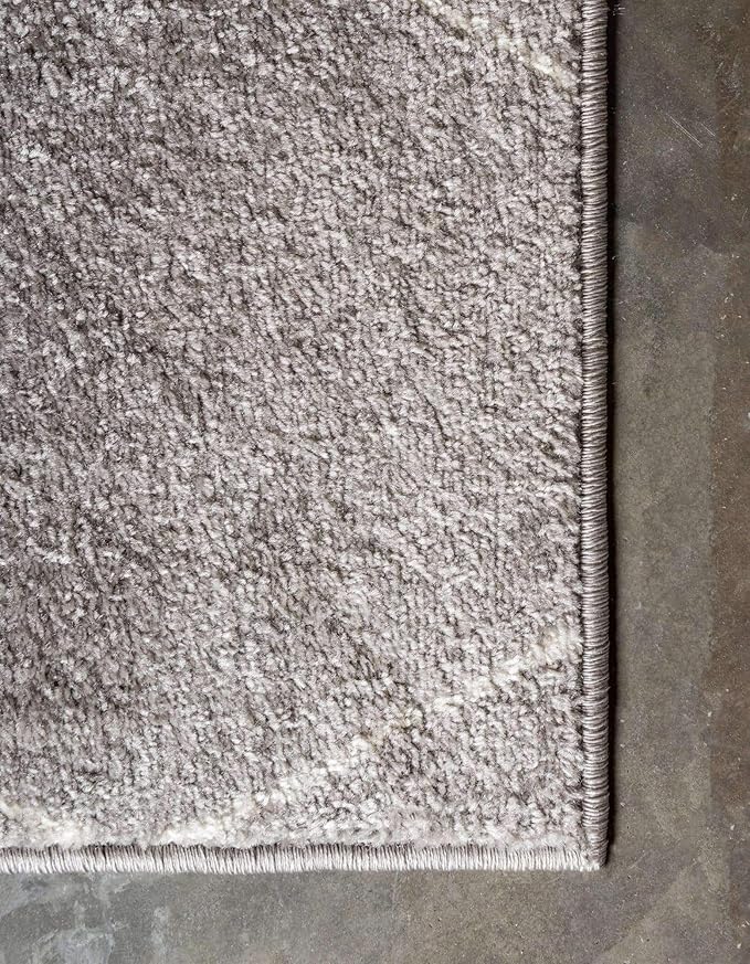 Unique Loom Trellis Frieze Collection Area Rug - Geometric (7' 10" Square, Light Gray/ Ivory)