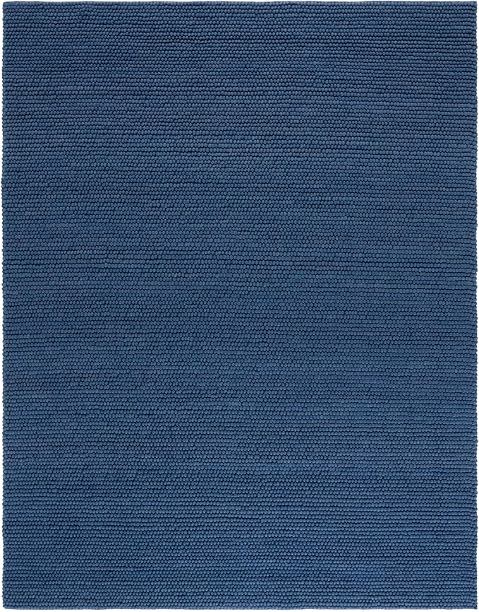 SAFAVIEH Area Rug 8x10 - Natura Collection - Large - Navy & Blue, Handmade Wool Blend, Textured Design, Ideal for Living Room, Bedroom, Dining Space (NAT620M)