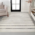 JONATHAN Y Williamsburg Minimalist Stripe Cream/Black Indoor Area Rug, 8x10, Contemporary, Modern, Easy-Cleaning for Living Room, Bedroom, Kitchen, Pet Friendly, Non-Shedding (MOH201D-8)