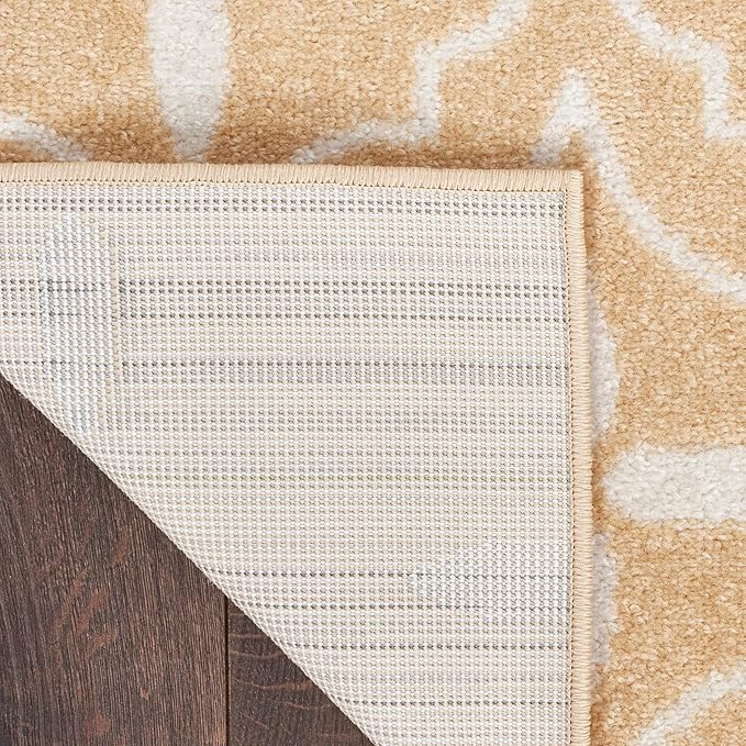 Nourison Home Essentials Indoor/Outdoor Beige Ivory 2'2" x 7'6" Area -Rug, Easy -Cleaning, Non Shedding, Bed Room, Living Room, Dining Room, Backyard, Deck, Patio (2x8)