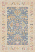 Kuden 5x7 Area Rug, Machine Washable Area Rug with Non-Slip Backing, Vintage Style, Soft, Easy Clean, Low Pile Rug for Living Room, Bedroom, Dining Room