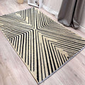 Alfa Rich 7x10 Geometric Beige Black Washable Area Rugs for Living Room Bedroom Kitchen Cotton Rug