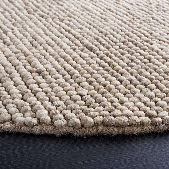 SAFAVIEH Natura Collection Area Rug - 6' x 9' Oval, Beige, Handmade Wool Blend, Textured Design, Ideal for Living Room, Bedroom, Dining Space (NAT620B)