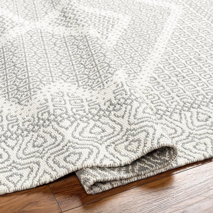 Mark&Day Wool Rugs, 4x6 Nishnabotny Cottage Light Gray Area Rug, Grey Beige Carpet for Living Room, Bedroom or Kitchen (3'6" x 5'6")