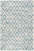 Dash & Albert Melange Diamond Blue Machine Washable Rug, 9.5 X 13.5 Feet, Blue Geometric Pattern