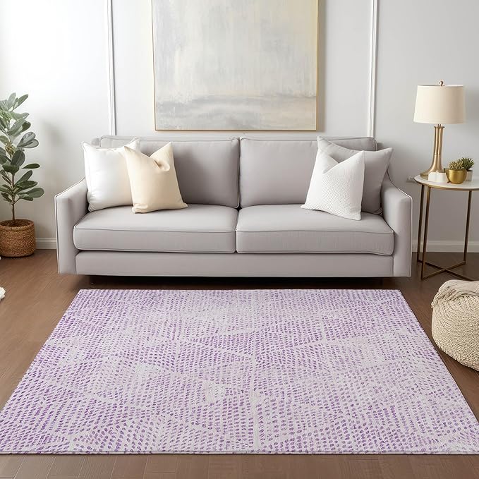 Addison Rugs Chantille ACN591 Purple 9' x 12' Indoor Outdoor Area Rug, Easy Clean, Machine Washable, Non Shedding, Bedroom, Living Room, Dining Room, Kitchen, Patio Rug