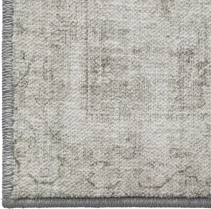 LUMI 5x8 Washable Area Rug for Living Room, Ultra Soft Modern Neutral Grey Rugs Non Slip with Rubber Backing, Low Profile, High Traffic, Stain Resistant Carpets, Ideal for Bedroom, Dining Room
