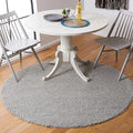 SAFAVIEH Natura Collection Area Rug - 8' Round, Silver, Handmade Wool Blend, Textured Design, Ideal for Living Room, Bedroom, Dining Space (NAT620C)