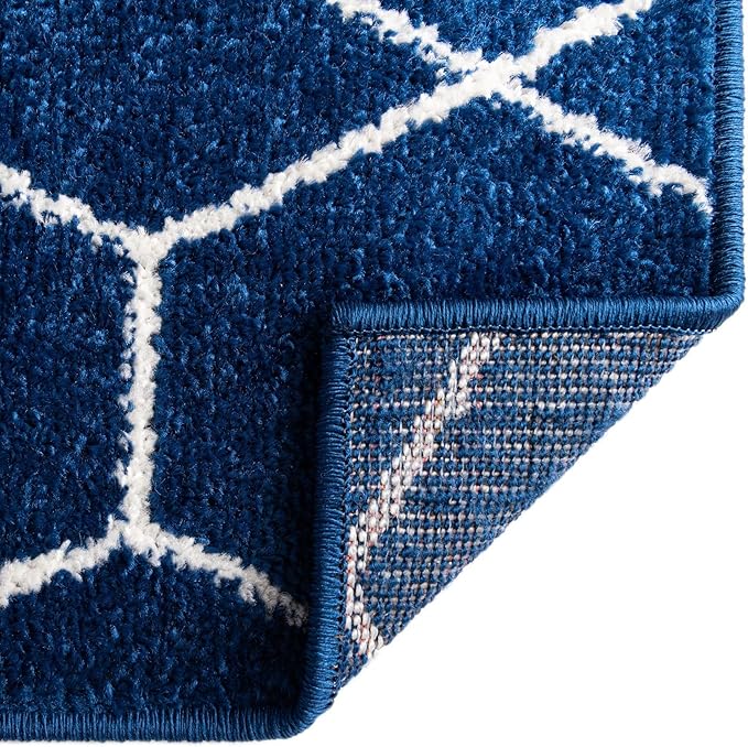 Unique Loom Trellis Frieze Collection Area Rug - Geometric (10' x 13', Navy Blue/ Ivory)