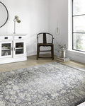 Loloi Teagan Collection TEA-01 Denim/Mist 7'-11" x 10'-6" Area Rug, Large, Soft Neutral Rug, High-Traffic for Living Room, Bedroom, Home Office, Dining Area