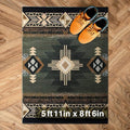 YHSF South West Native American Area Rug C318 - Easy Clean, Thick, Soft, Durable Native Tribal American Indian Inspired Rug for Bedroom/Living Room and More - Sage Green, 5 ft 11 in x 8 ft 6 in