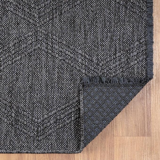 LUXE WEAVERS Modern Farmhouse Smoke 8x10 Washable Area Rug, Anti-Slip Diamond Pattern Carpet