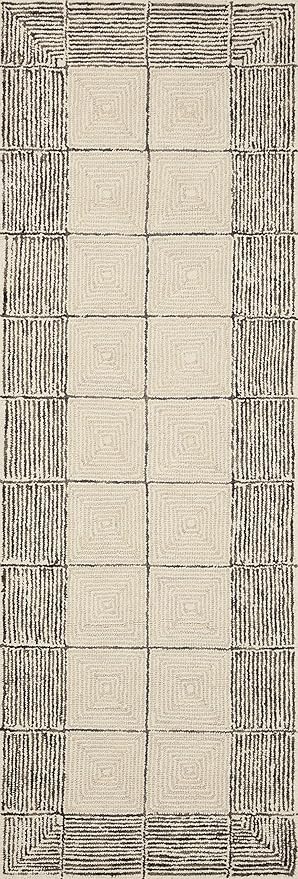 Loloi Chris Loves Julia Francis Collection FRA-02 Cream/Black 2'-6" x 7'-6" Runner Rug