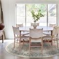 RUGGABLE Washable Vintage Area Rug – Kamran Coral 8 ft Round, Stain-Resistant, Non-Slip – Large Machine Washable Rugs for Living Room, Bedroom, Hallway, Entryway & Office–with Cushioned Pad