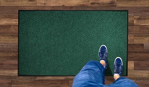 WaterHog Diamond | Commercial-Grade Entrance Mat with Rubber Border – Indoor/Outdoor, Quick Drying, Stain Resistant Door Mat (Evergreen, 3' x 5')